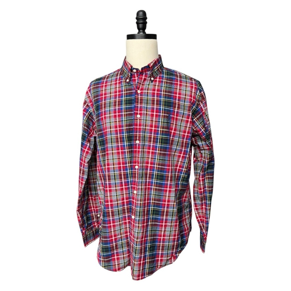 Polo Ralph Lauren vintage classic fit plaid button down long sleeve shirt | XL